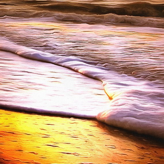 Sunset Beach Canvas, Sea Wall Art, Waves Poster, Beach Print, Nature painting, Landscape picture, Sea room decor, beach interior print